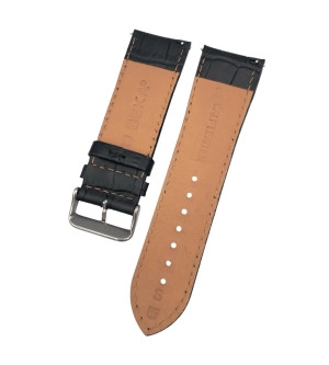 26 mm Bombeli Kroko Siyah Deri Saat Kordonu